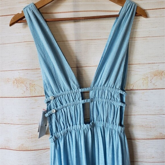 L*space Kira Cotton Coverup Maxi Cutout Dress in Sky Blue - Picture 4 of 12